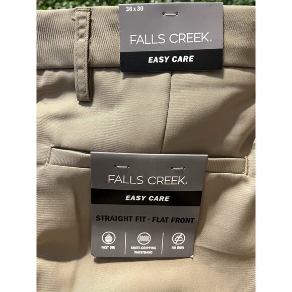 Falls Creek Men’s Pants 36x30 Straight Flat Front Khaki Casual Cotton Blend NWT - Picture 4 of 7